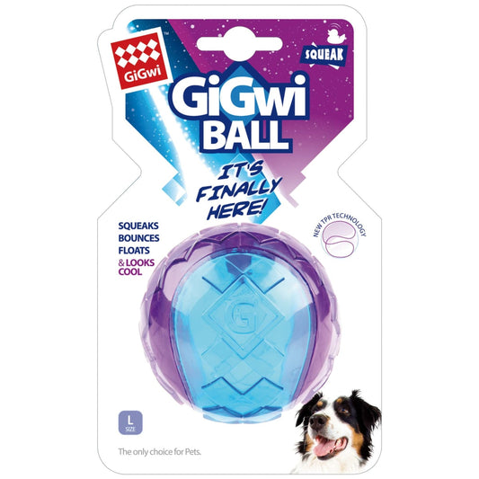 GIGWI BALL MEDIUM TRANS BLUE/PURPL