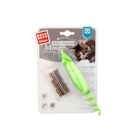 GiGwi Roll-Tailed Mouse Verde