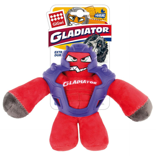 GiGwi Gladiator Body Armor Squeaker Rojo con Morado