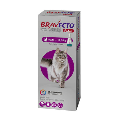 Bravecto Plus Gato de 6.25 Kg a 12.5 Kg