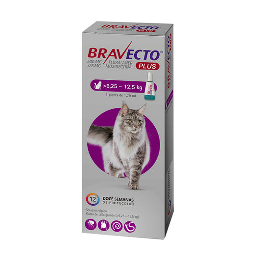 Bravecto Plus Gato de 6.25 Kg a 12.5 Kg