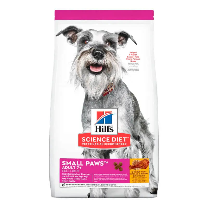 Hills Adult 7 + Small Paws Chiquen Meal, Barley & Brown Rice 2.04 Kg
