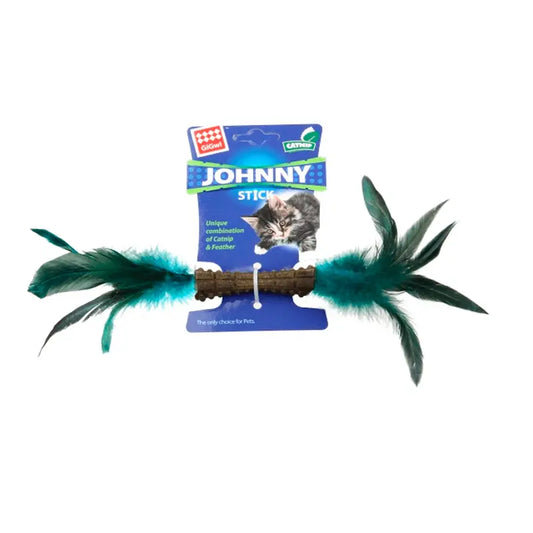 LUDIPEK CATNIP JHONNY STICK CON DOS LADOS DE PLUMA NATURAL