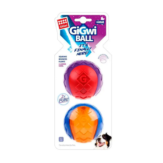 GiGwi Doble Pelota Squeaker Grande Talla L