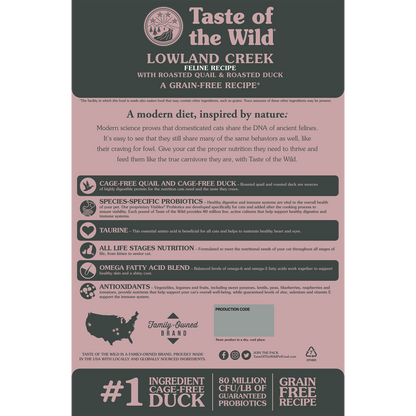 Taste of the Wild Felino Lowland Creek (codorniz y pato asado) 2 kg