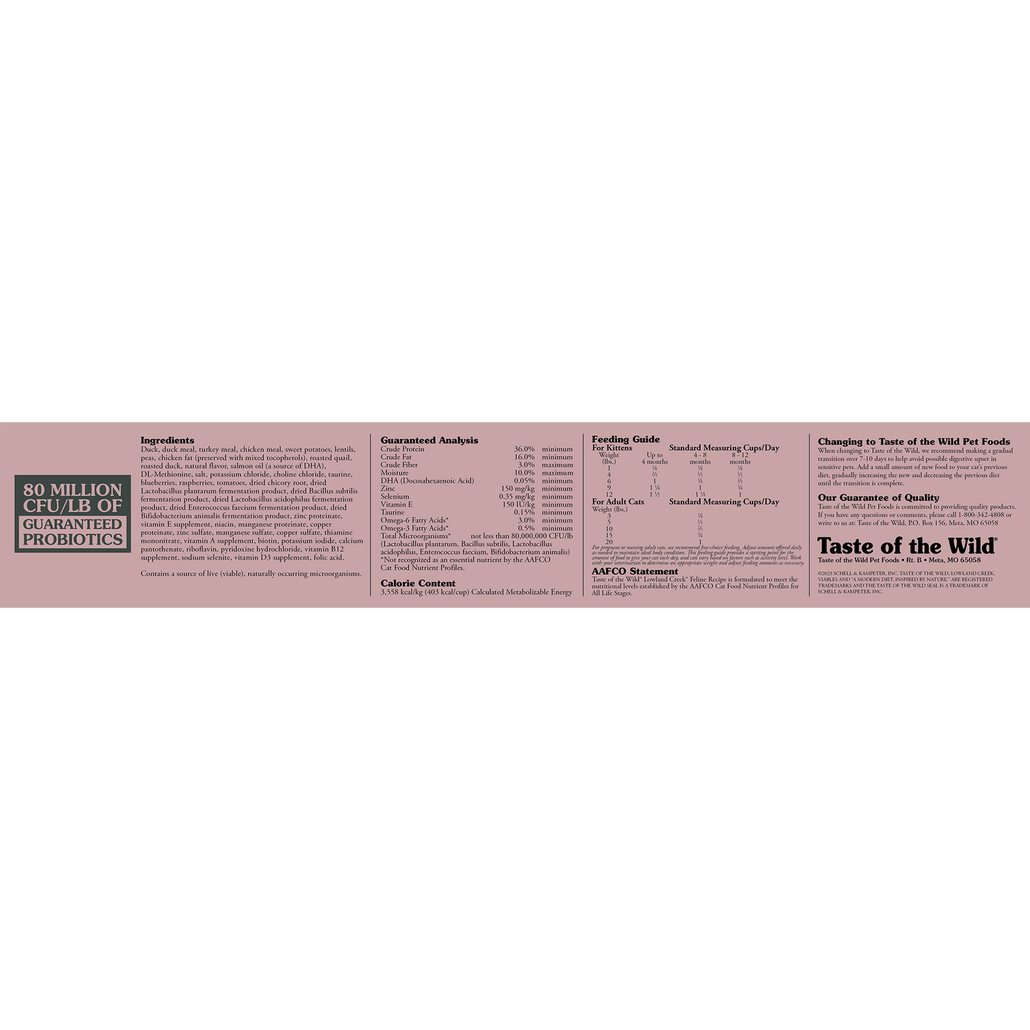 Taste of the Wild Felino Lowland Creek (codorniz y pato asado) 2 kg